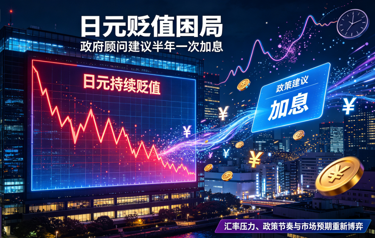 日元贬值困局：政府顾问建议半年一次加息